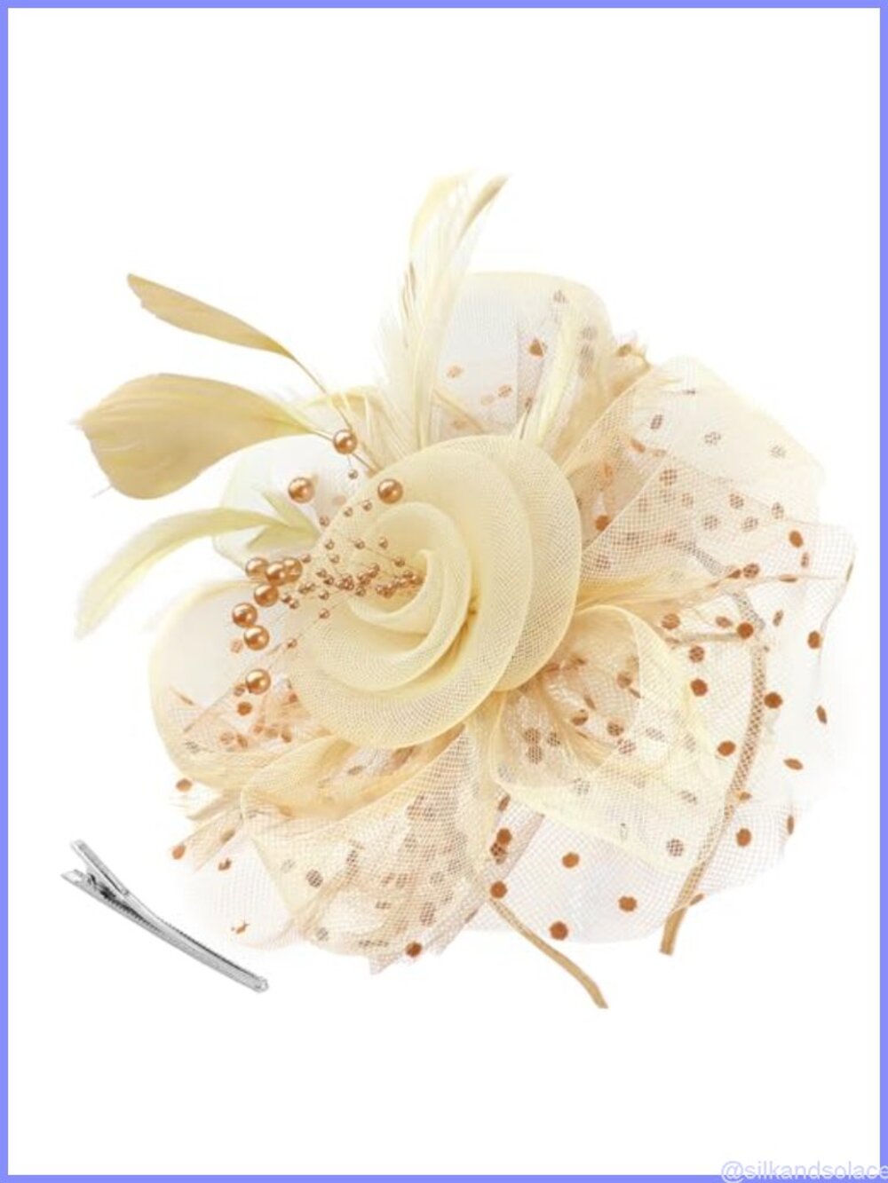 Women Fascinator Hat Flower Feather Headband Clip Tea Party Derby Headwear